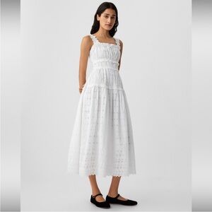 Doen White Eyelet Midi Dress